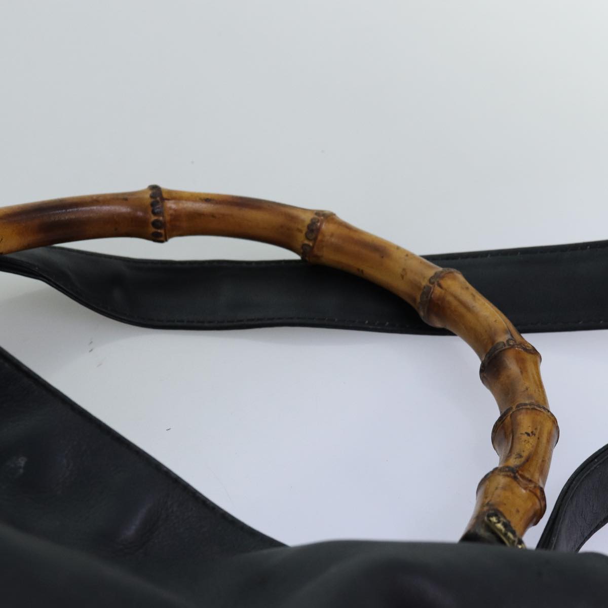 GUCCI Bamboo Shoulder Bag Leather 2way Black 001 123 1577 74262