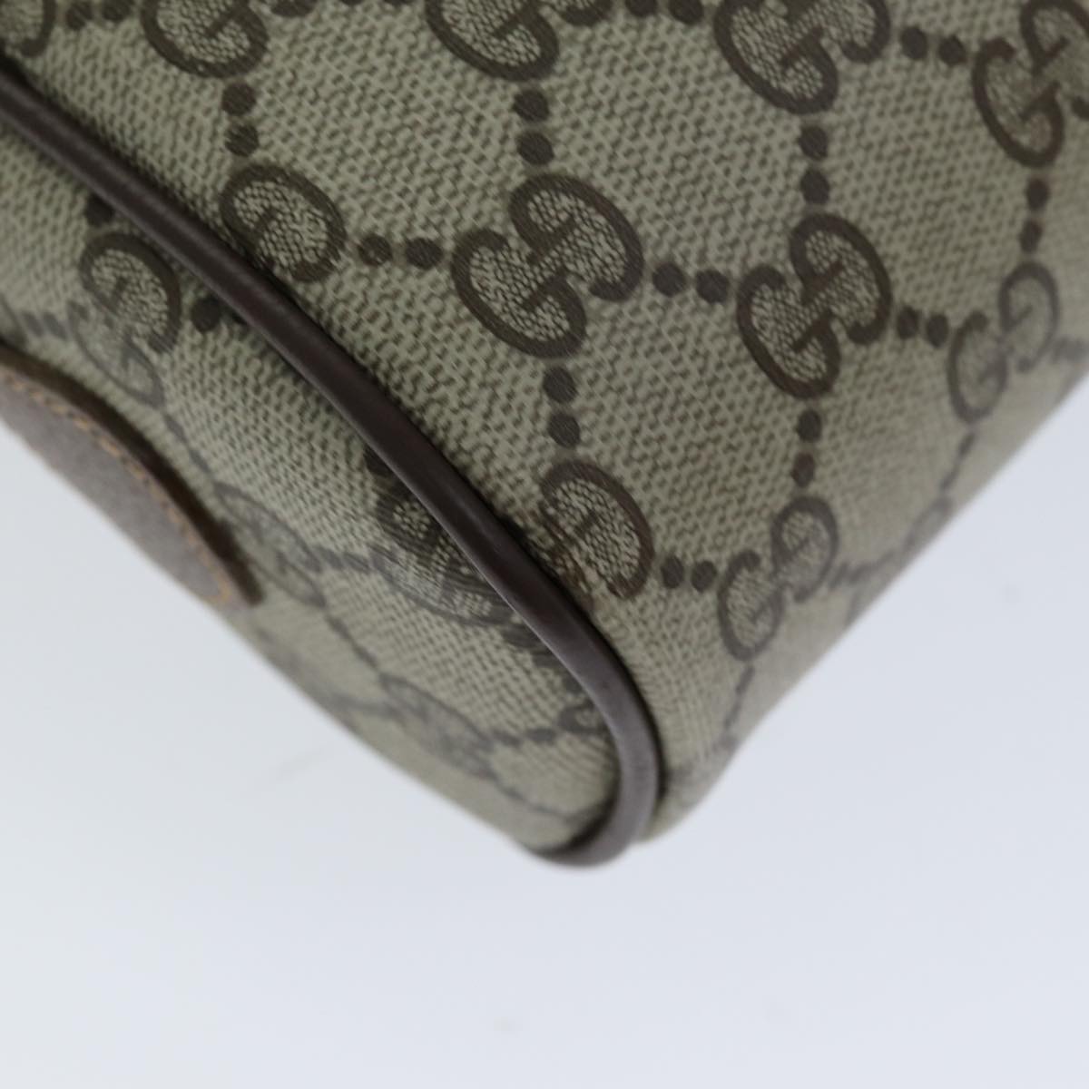 GUCCI GG Supreme Web Sherry Line Shoulder Bag PVC Beige 56 02 087 74416