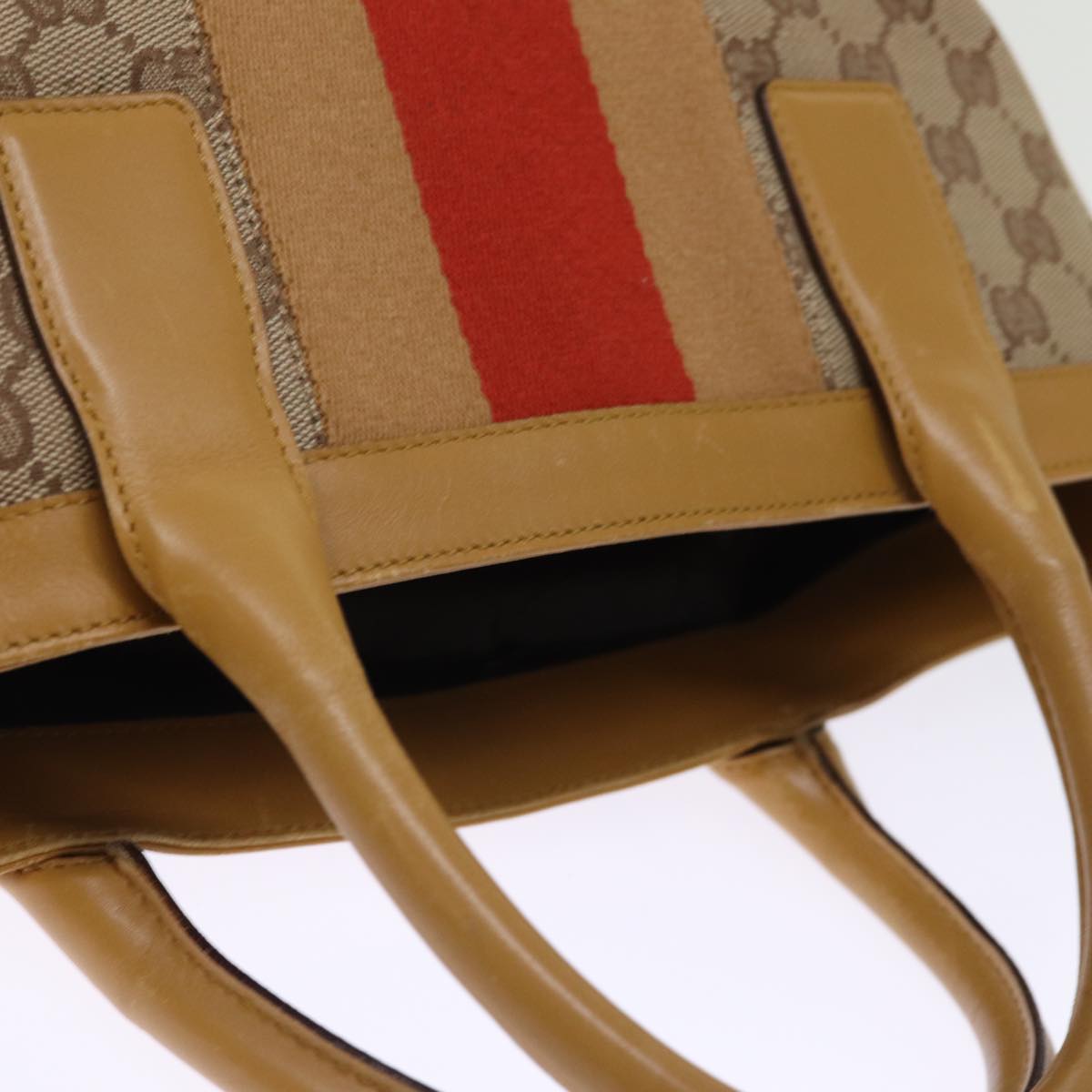 GUCCI GG Canvas Sherry Line Hand Bag Beige Red Brown 002 1093 74434