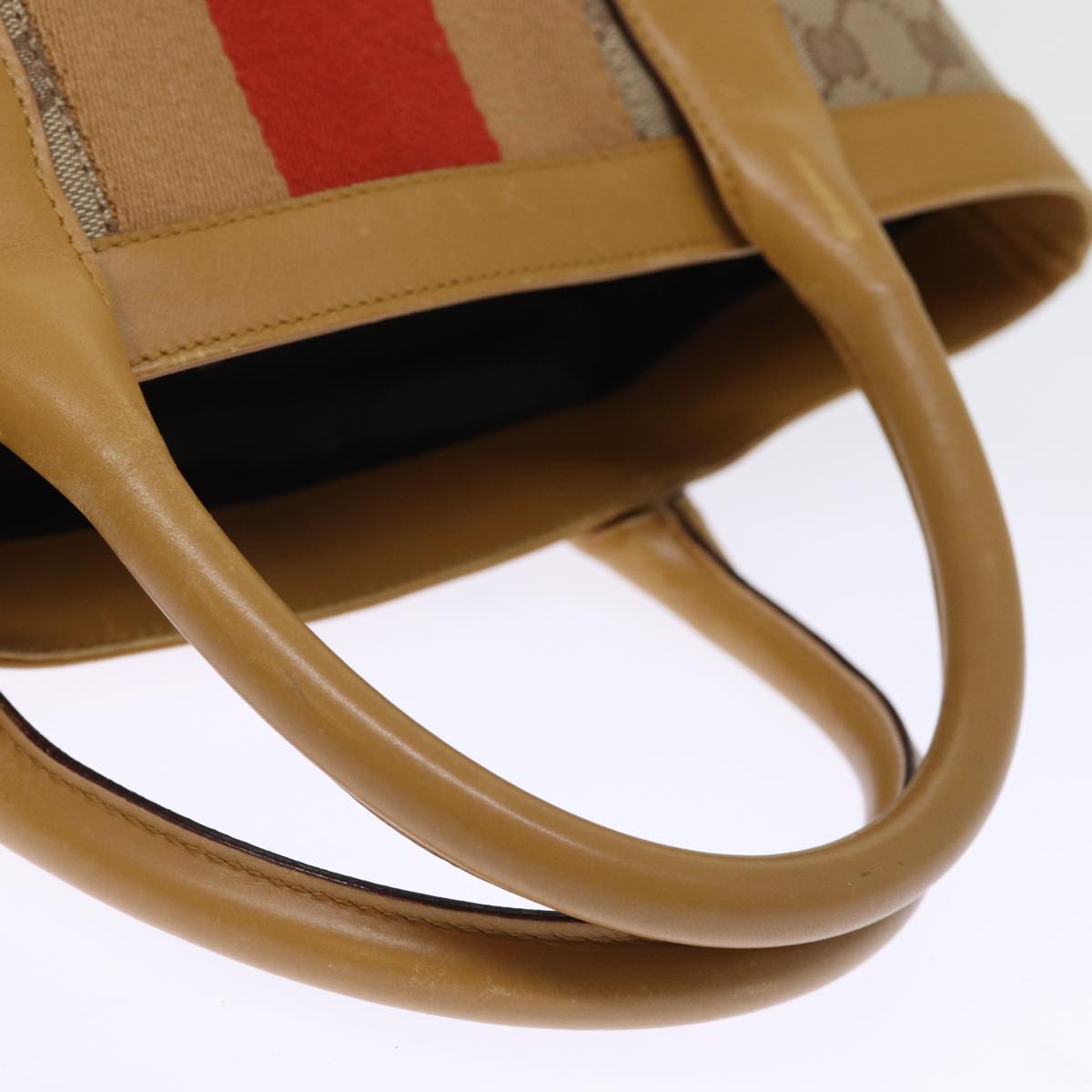 GUCCI GG Canvas Sherry Line Hand Bag Beige Red Brown 002 1093 74434