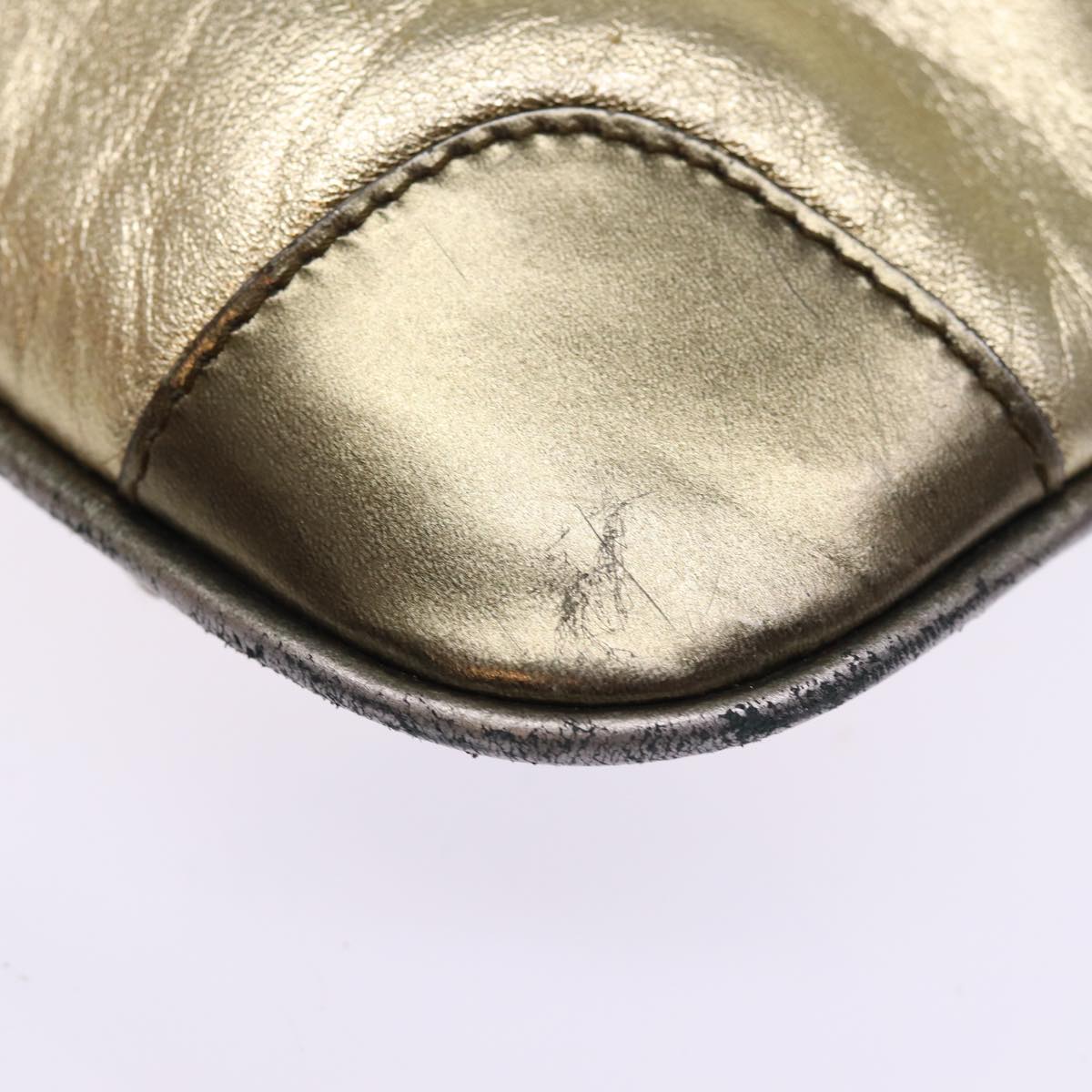 GUCCI Shoulder Bag Leather Gold 001 4113 2123 74555
