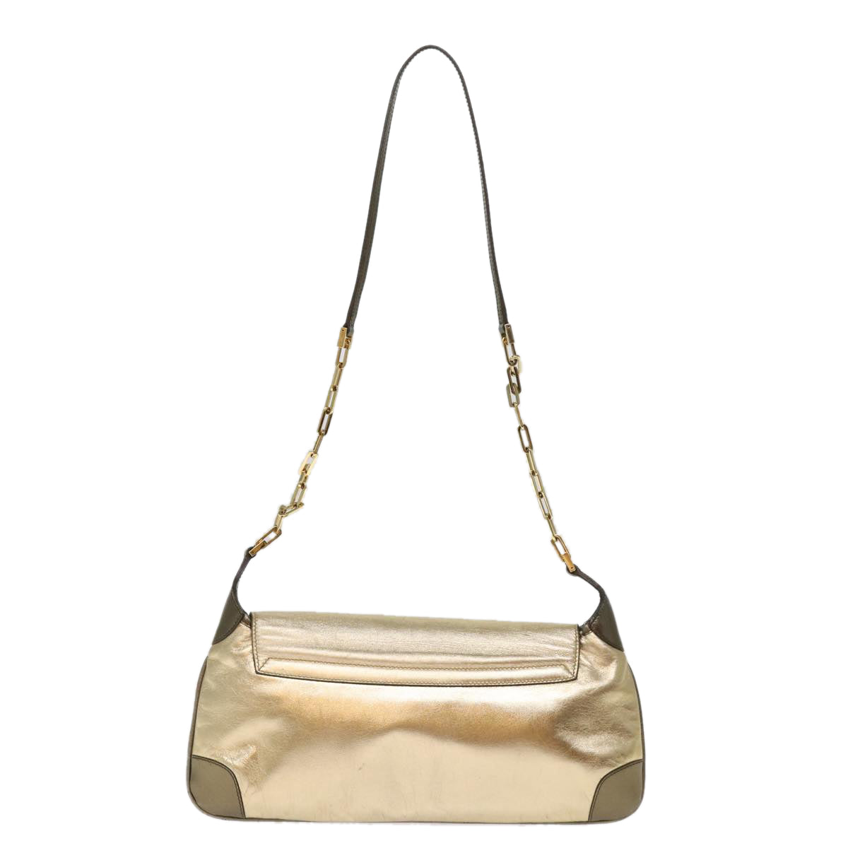 GUCCI Shoulder Bag Leather Gold 001 4113 2123 74555