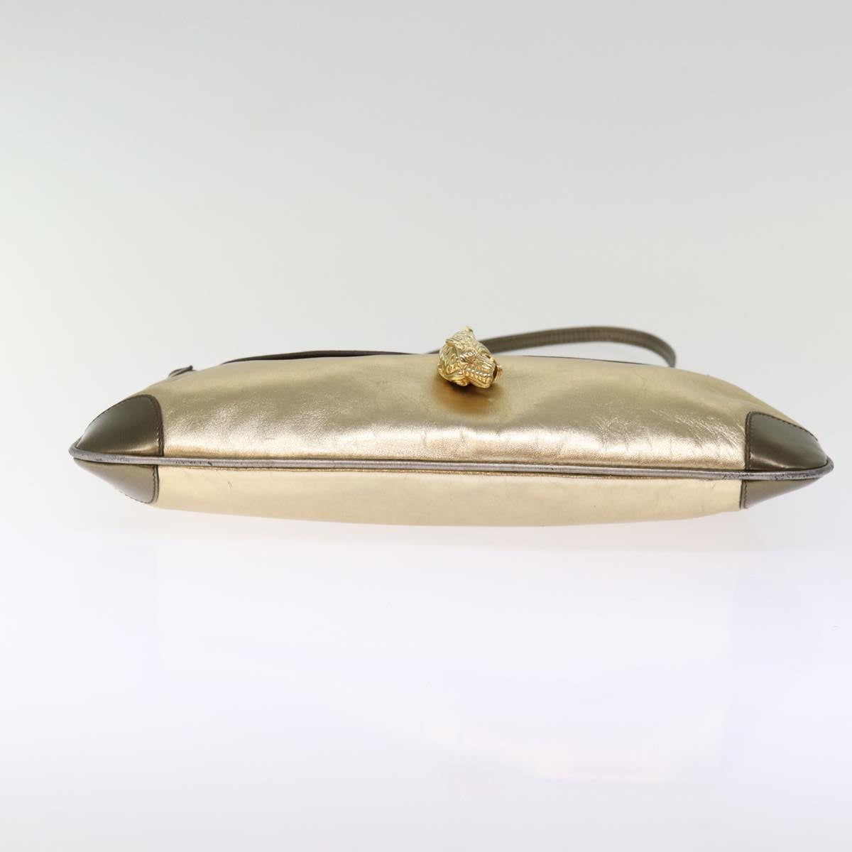 GUCCI Shoulder Bag Leather Gold 001 4113 2123 74555