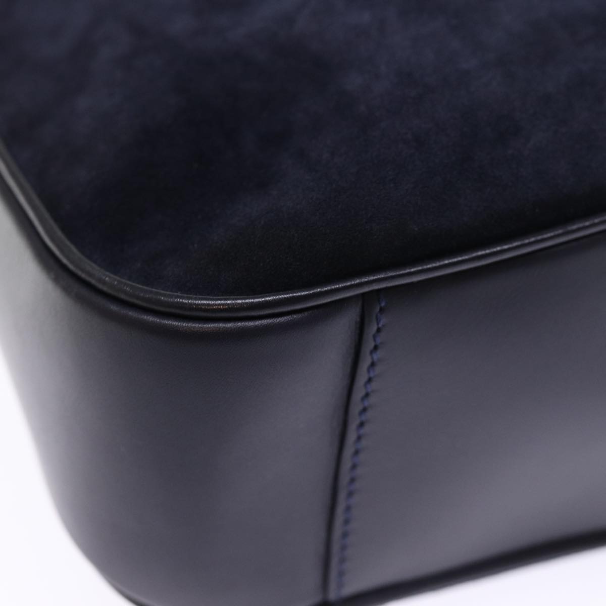 GUCCI Bamboo Shoulder Bag Suede 2way Navy 001 3754 1638 74561