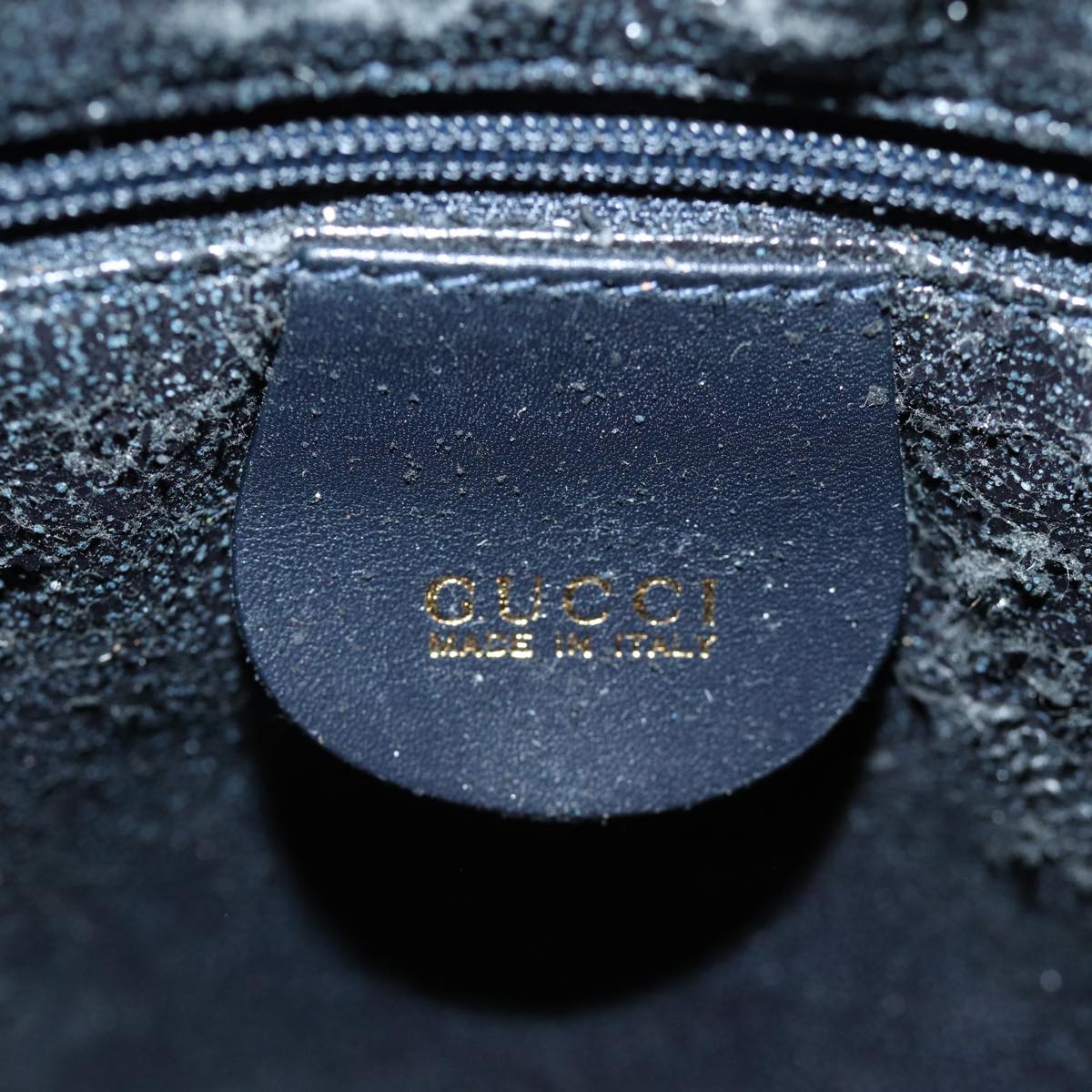 GUCCI Bamboo Shoulder Bag Suede 2way Navy 001 3754 1638 74561