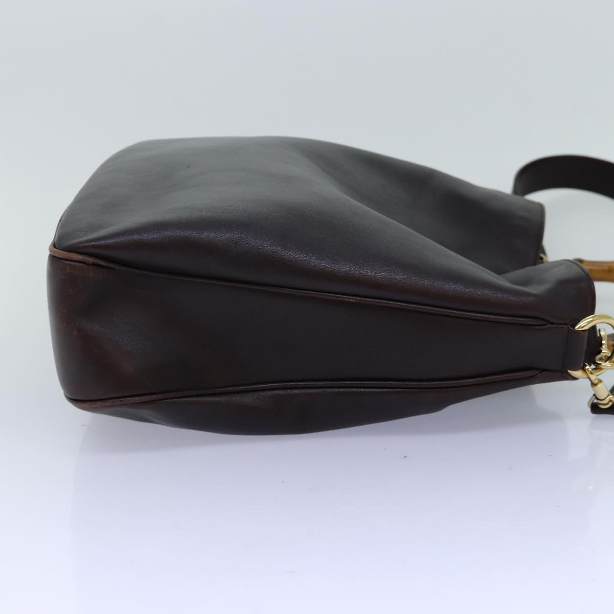GUCCI Bamboo Shoulder Bag Leather 2way Black 001 1577 74564