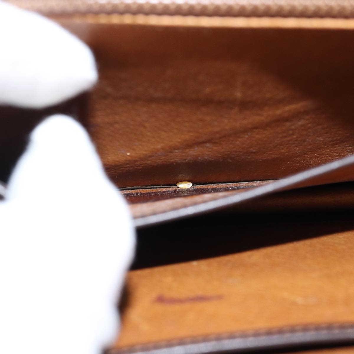 GUCCI Clutch Bag Leather Brown 74596
