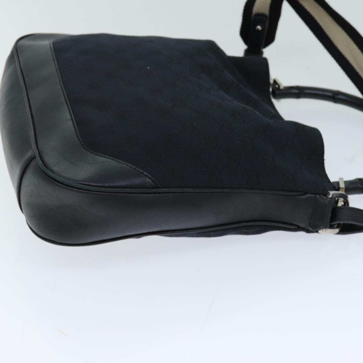 GUCCI Bamboo GG Canvas Shoulder Bag 2way Black 001 4095 74641