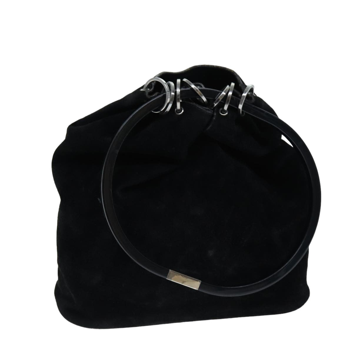 GUCCI Hand Bag Suede Outlet Black 001 3738 74647