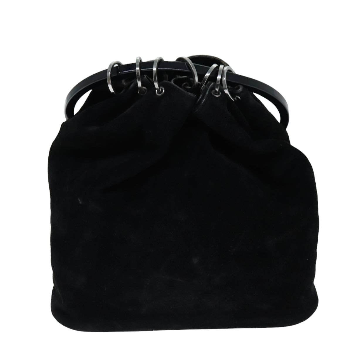 GUCCI Hand Bag Suede Outlet Black 001 3738 74647