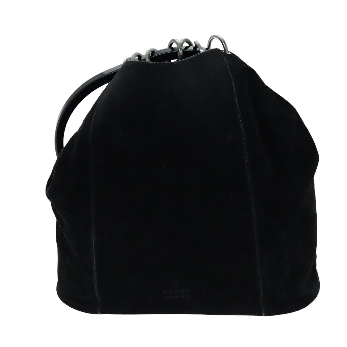 GUCCI Hand Bag Suede Outlet Black 001 3738 74647