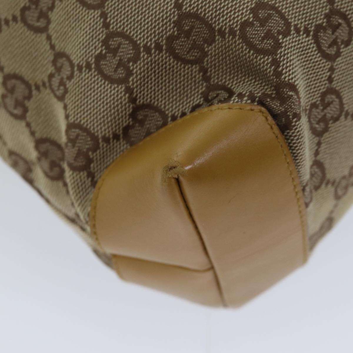 GUCCI GG Canvas Sherry Line Hand Bag Beige Red Brown 019 0402 1705 74648