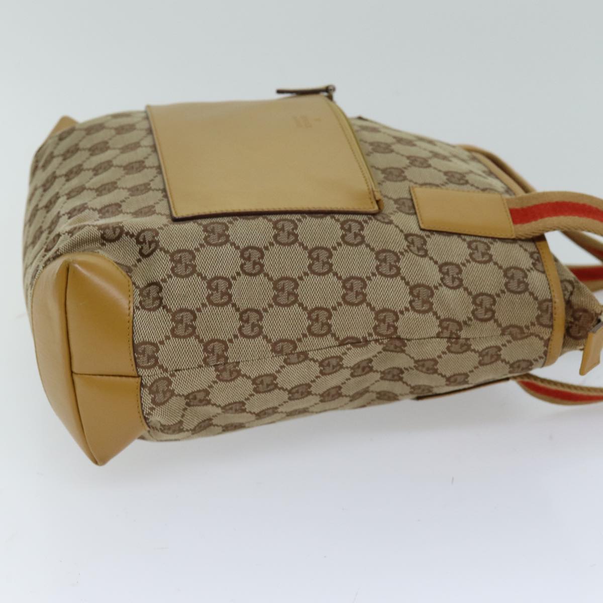 GUCCI GG Canvas Sherry Line Hand Bag Beige Red Brown 019 0402 1705 74648