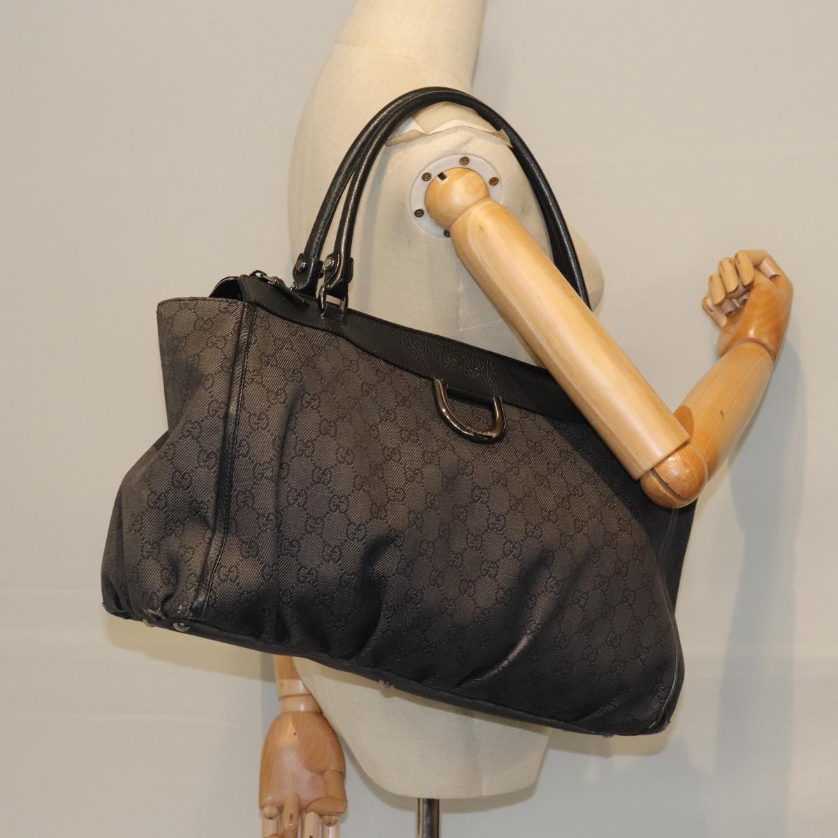 GUCCI GG Canvas Tote Bag Outlet Gray 341491 74649