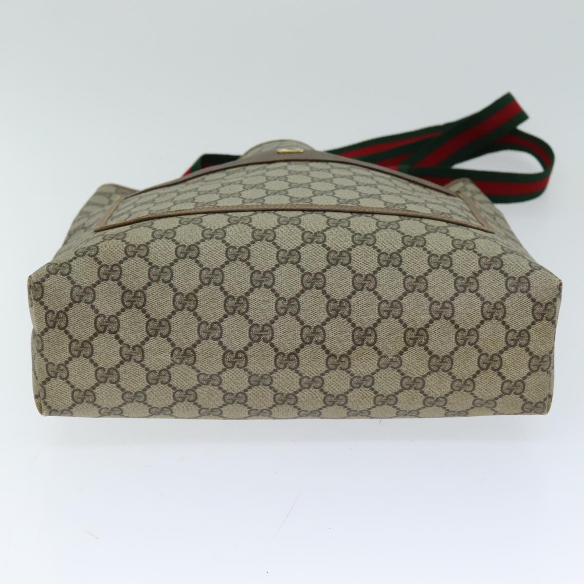 GUCCI GG Supreme Web Sherry Line Tote Bag PVC Beige Red 39 02 003 74650