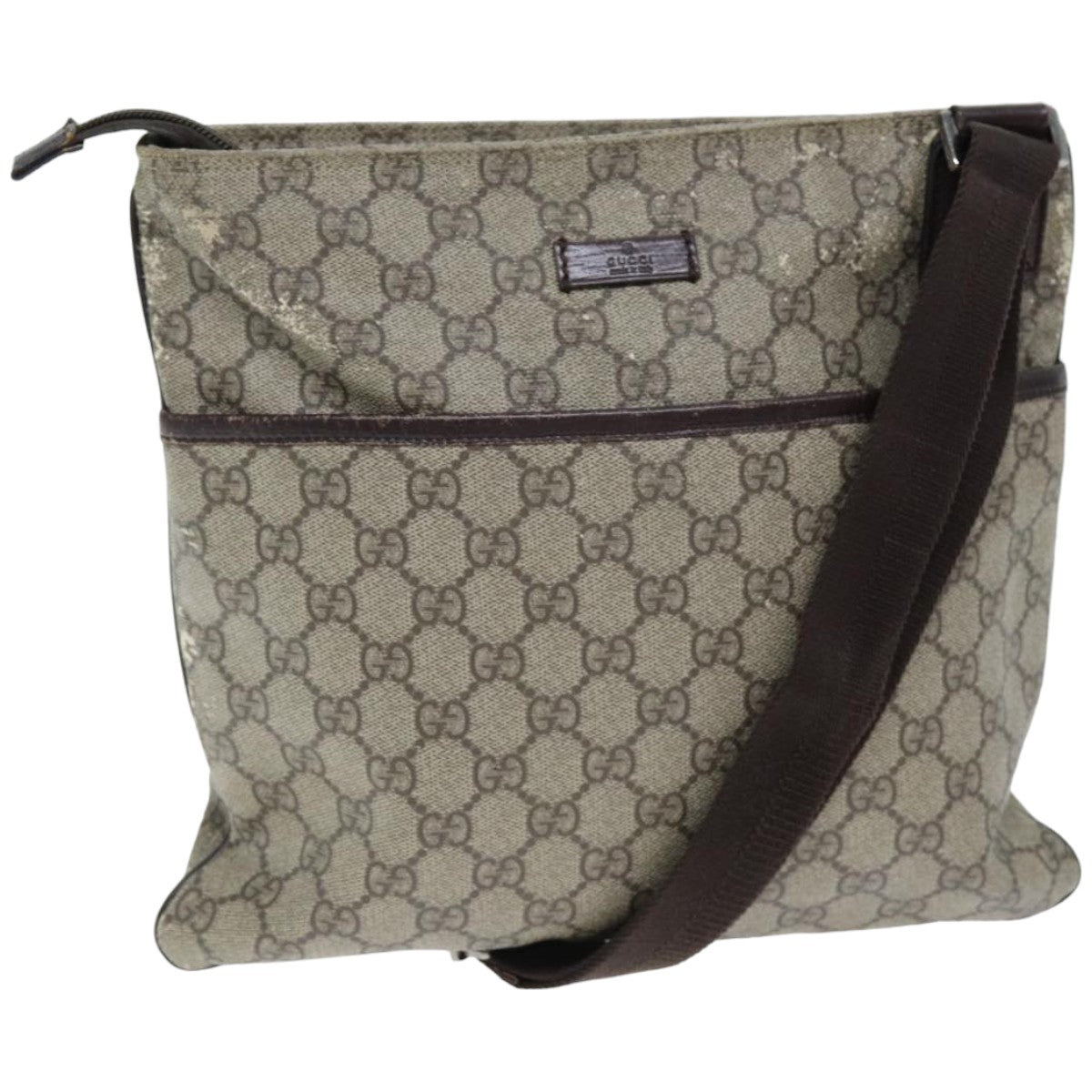 GUCCI GG Supreme Shoulder Bag PVC Leather Red 141626 74656