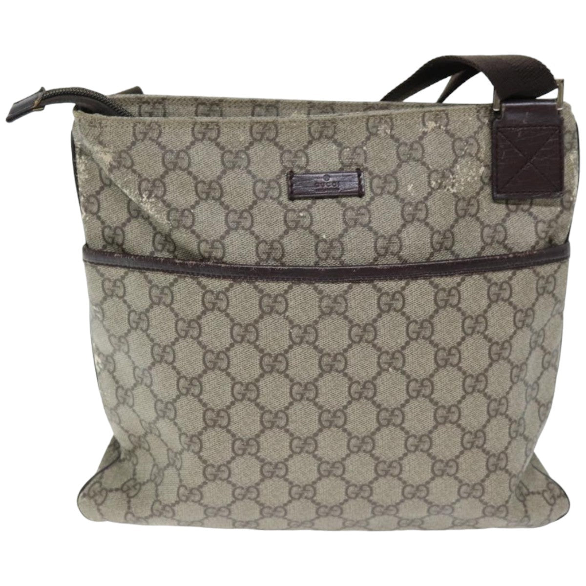 GUCCI GG Supreme Shoulder Bag PVC Leather Red 141626 74656