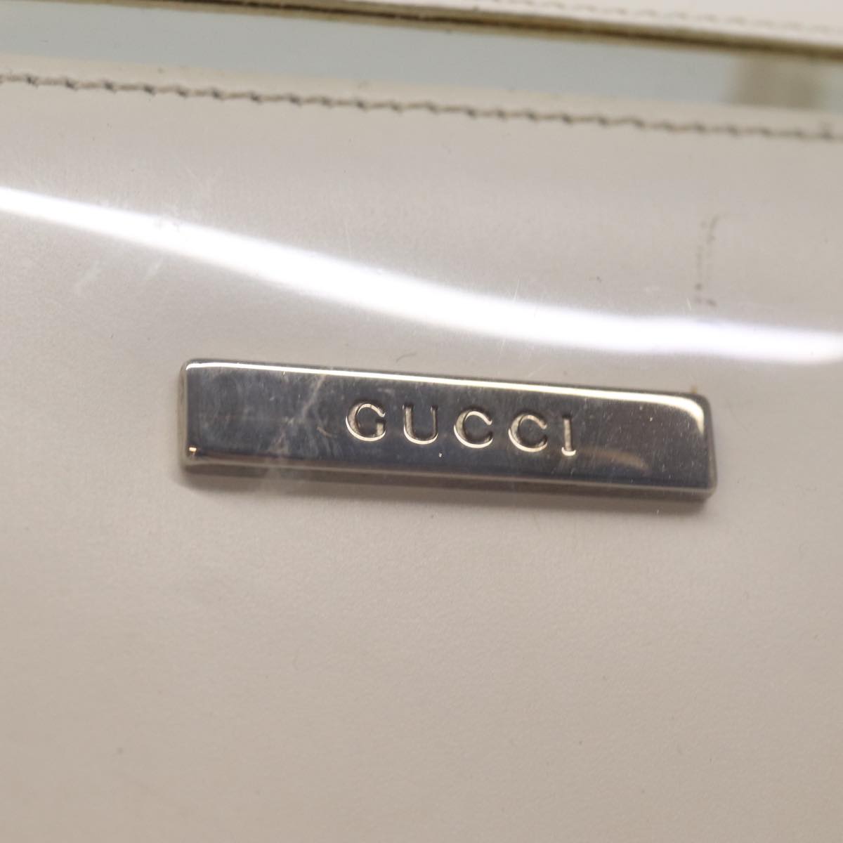 GUCCI Hand Bag Vinyl White 002 2058 0454 5 74663