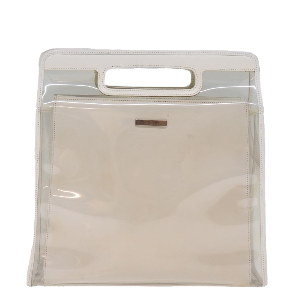 GUCCI Hand Bag Vinyl White 002 2058 0454 5 74663