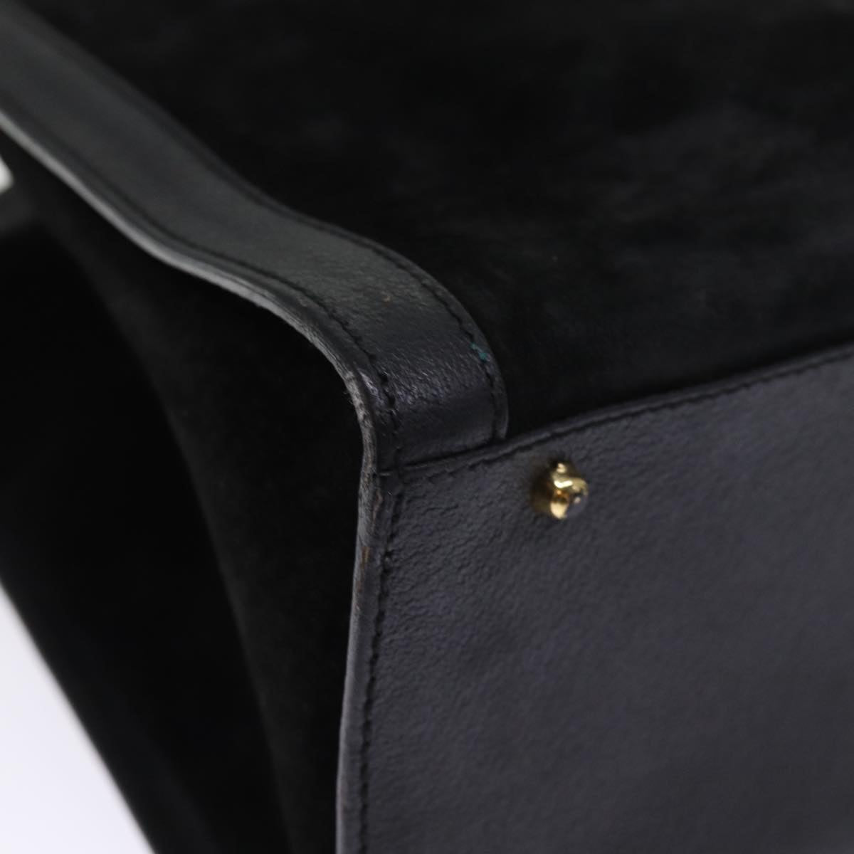 GUCCI Bamboo Tote Bag Suede Black 002 1186 0260 74664
