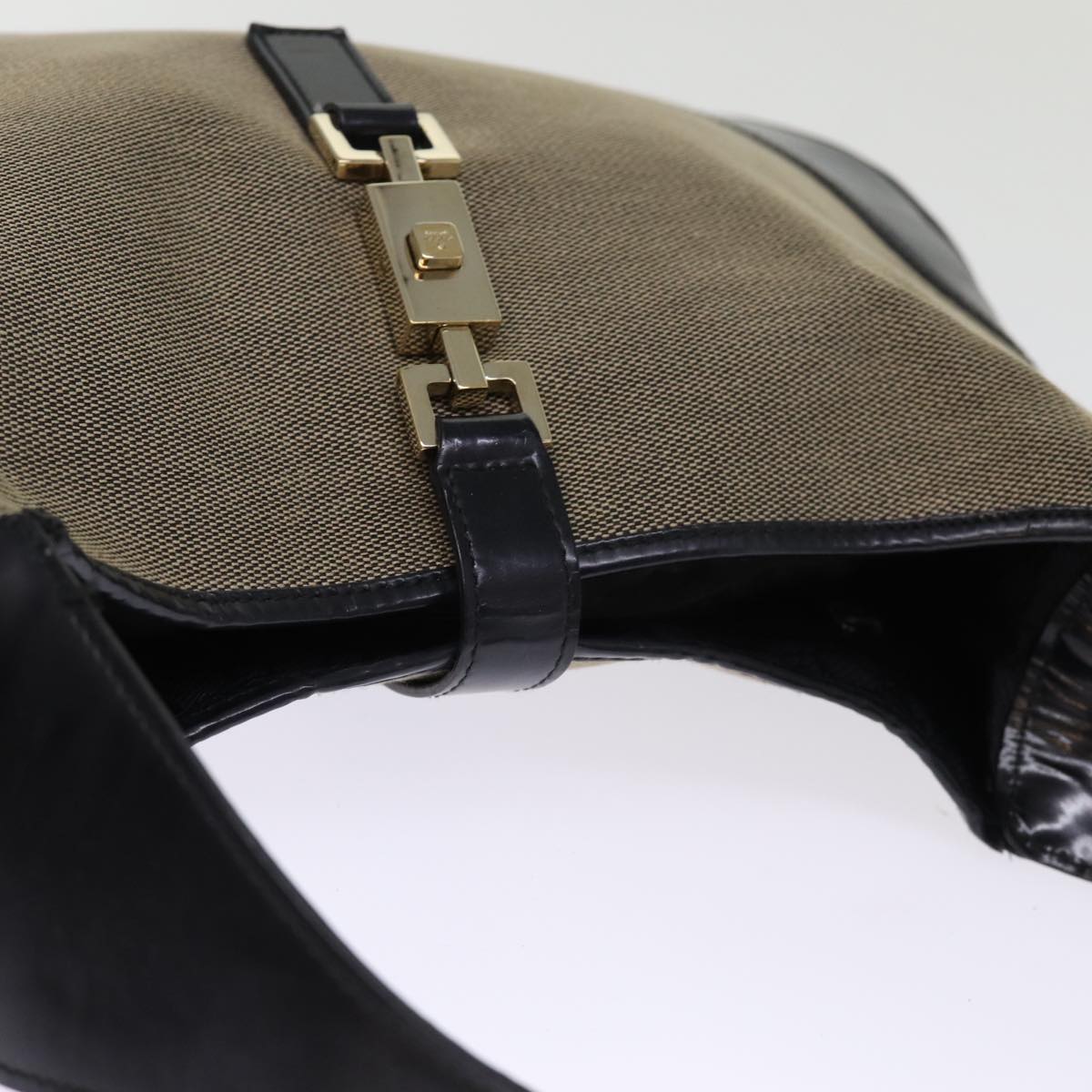 GUCCI Jackie Shoulder Bag Canvas Black Gray 001 3306 74710