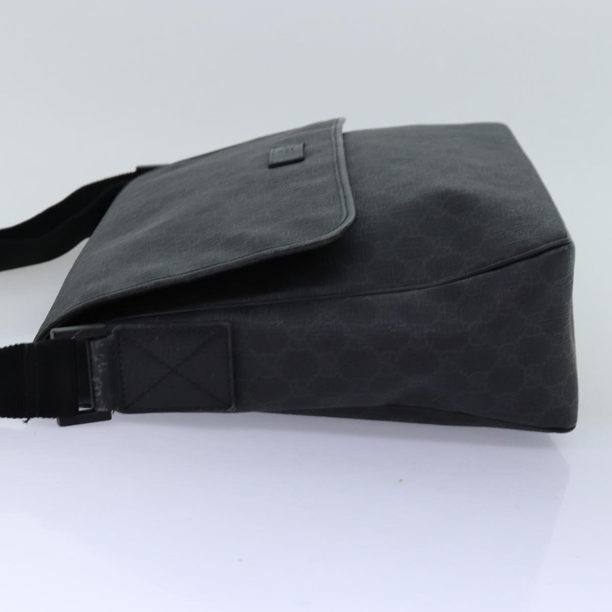 GUCCI GG Supreme Shoulder Bag PVC Leather Black 169935 74711