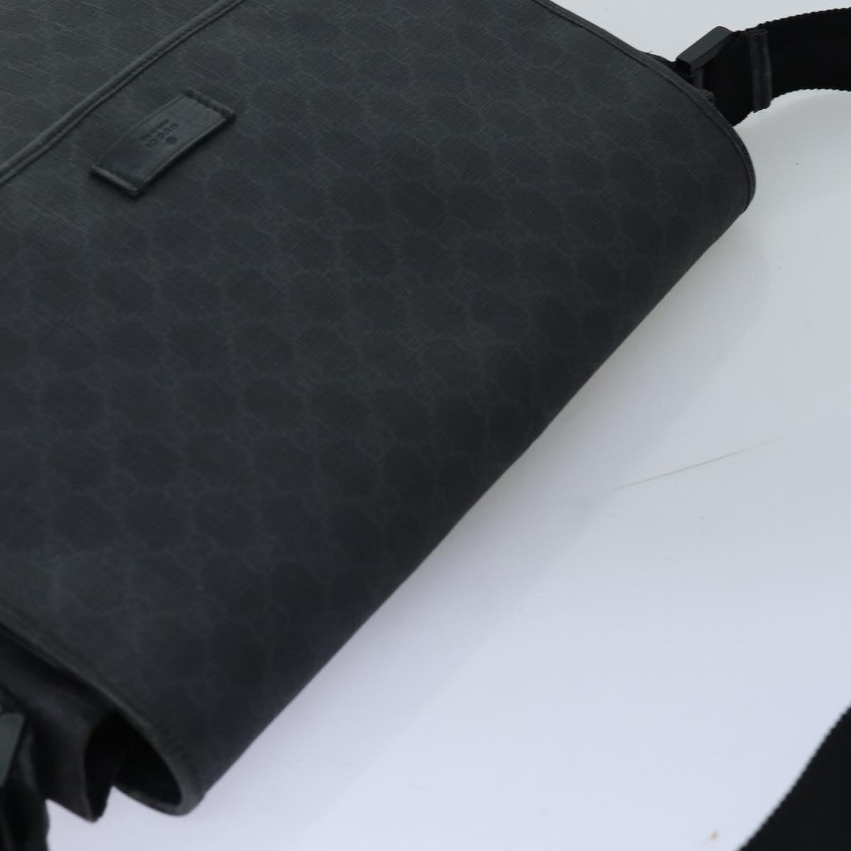 GUCCI GG Supreme Shoulder Bag PVC Leather Black 169935 74711