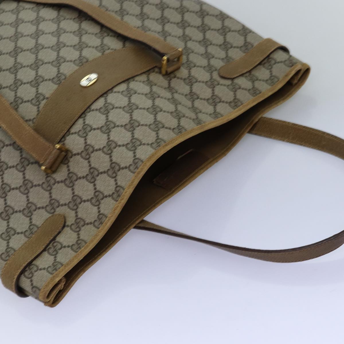 GUCCI GG Supreme Tote Bag PVC Beige 74733