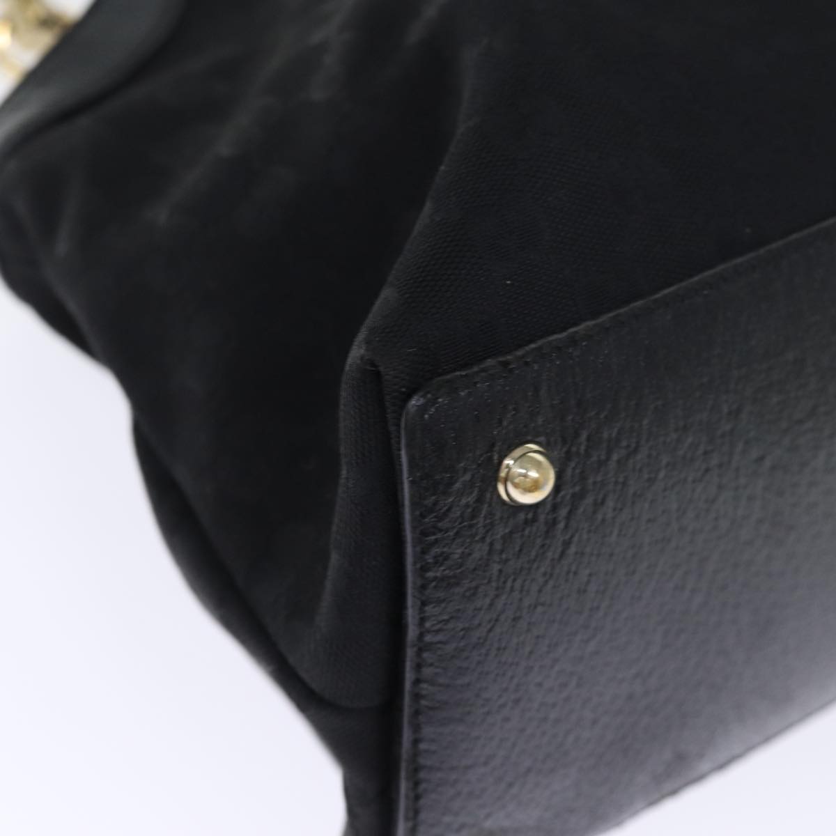 GUCCI Bamboo GG Canvas Hand Bag Black 137395 74745