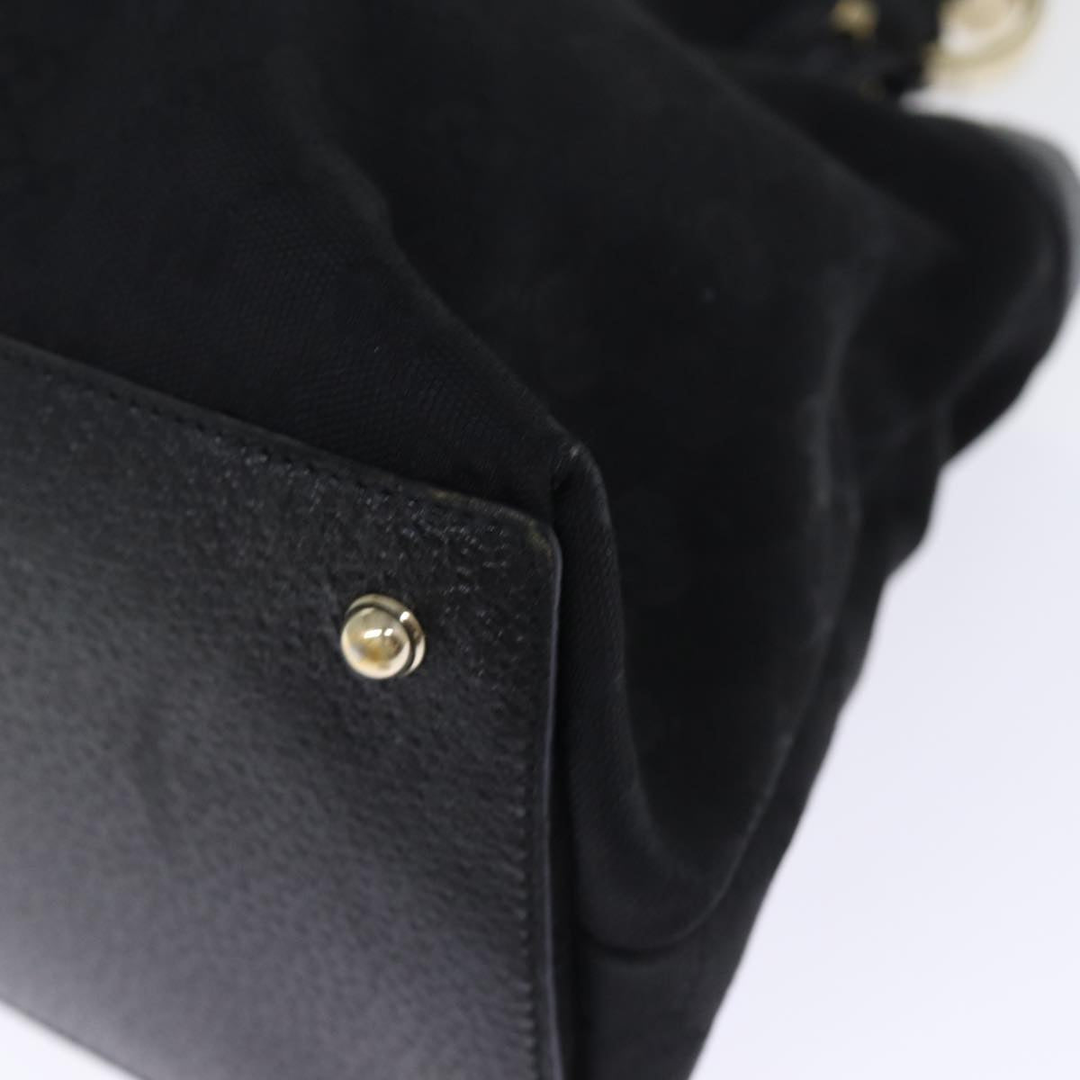 GUCCI Bamboo GG Canvas Hand Bag Black 137395 74745