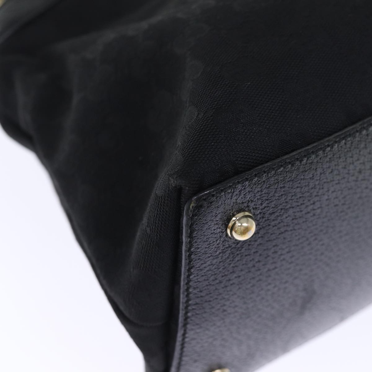 GUCCI Bamboo GG Canvas Hand Bag Black 137395 74745