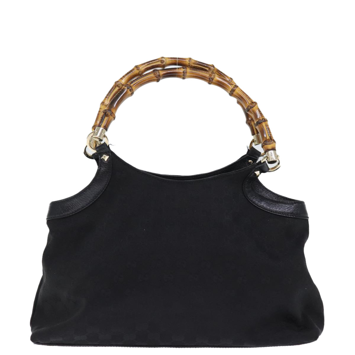 GUCCI Bamboo GG Canvas Hand Bag Black 137395 74745
