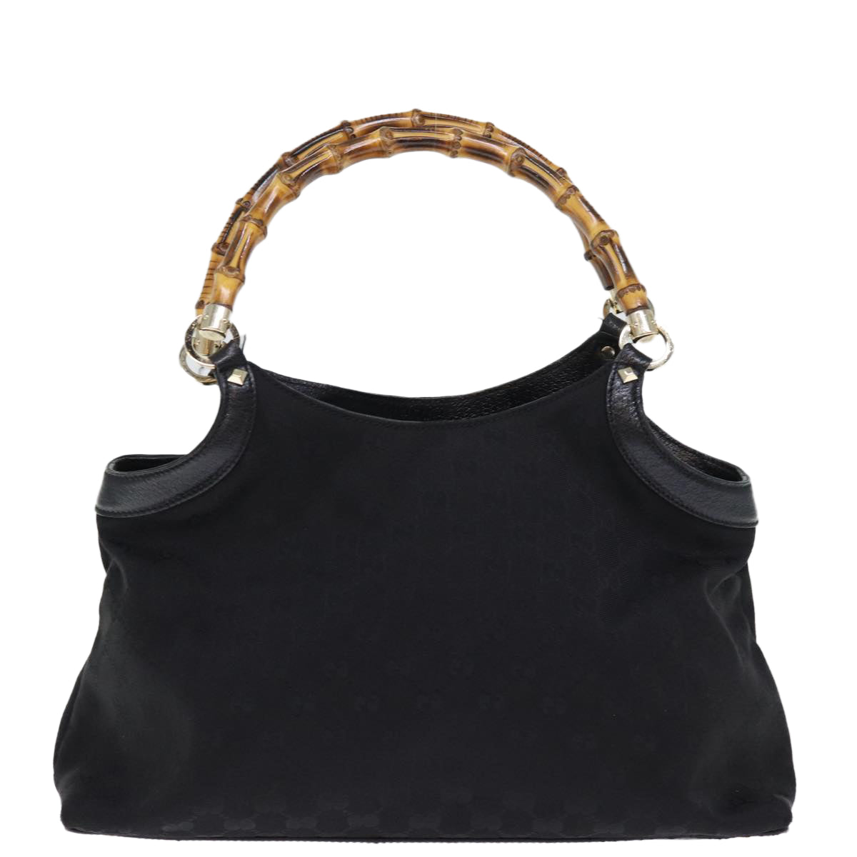GUCCI Bamboo GG Canvas Hand Bag Black 137395 74745