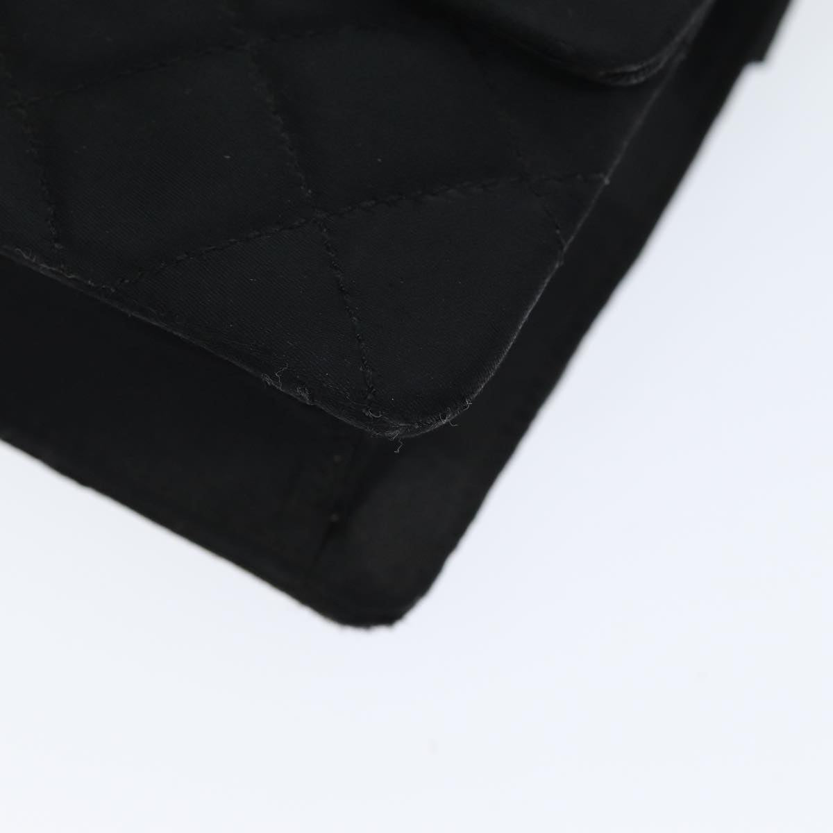 CHANEL Matelasse Chain Shoulder Bag Satin Paris limited Black CC 74757A