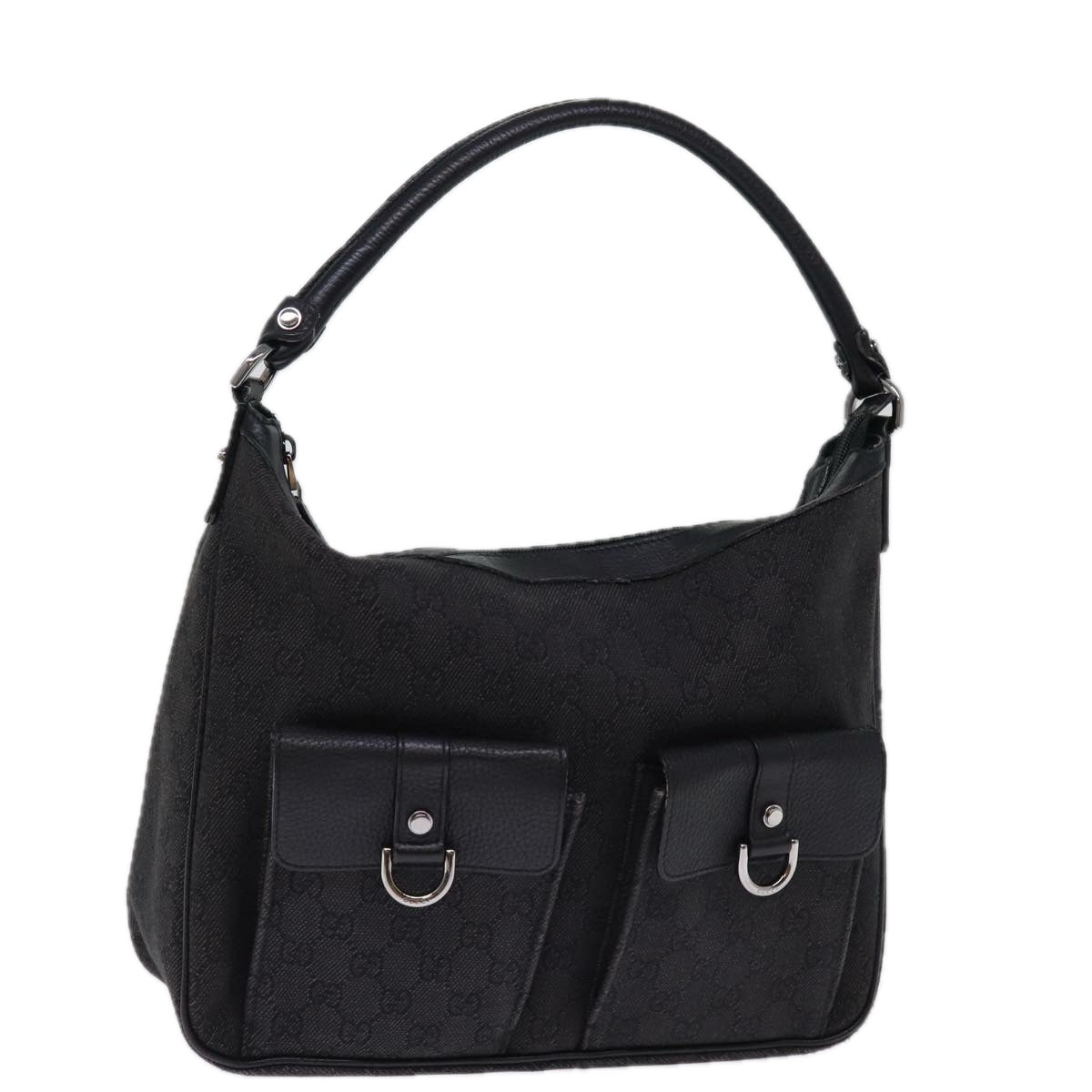 GUCCI GG Canvas Shoulder Bag Outlet Black 293581 74784