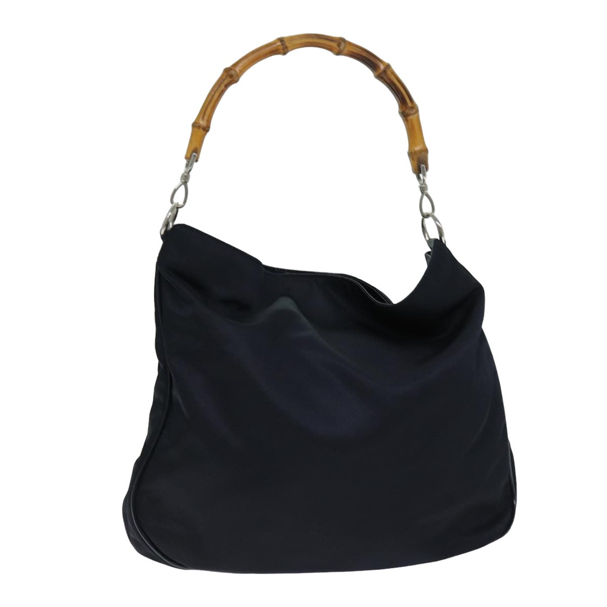 GUCCI Bamboo Hand Bag Nylon Black 001 2113 1577 74834