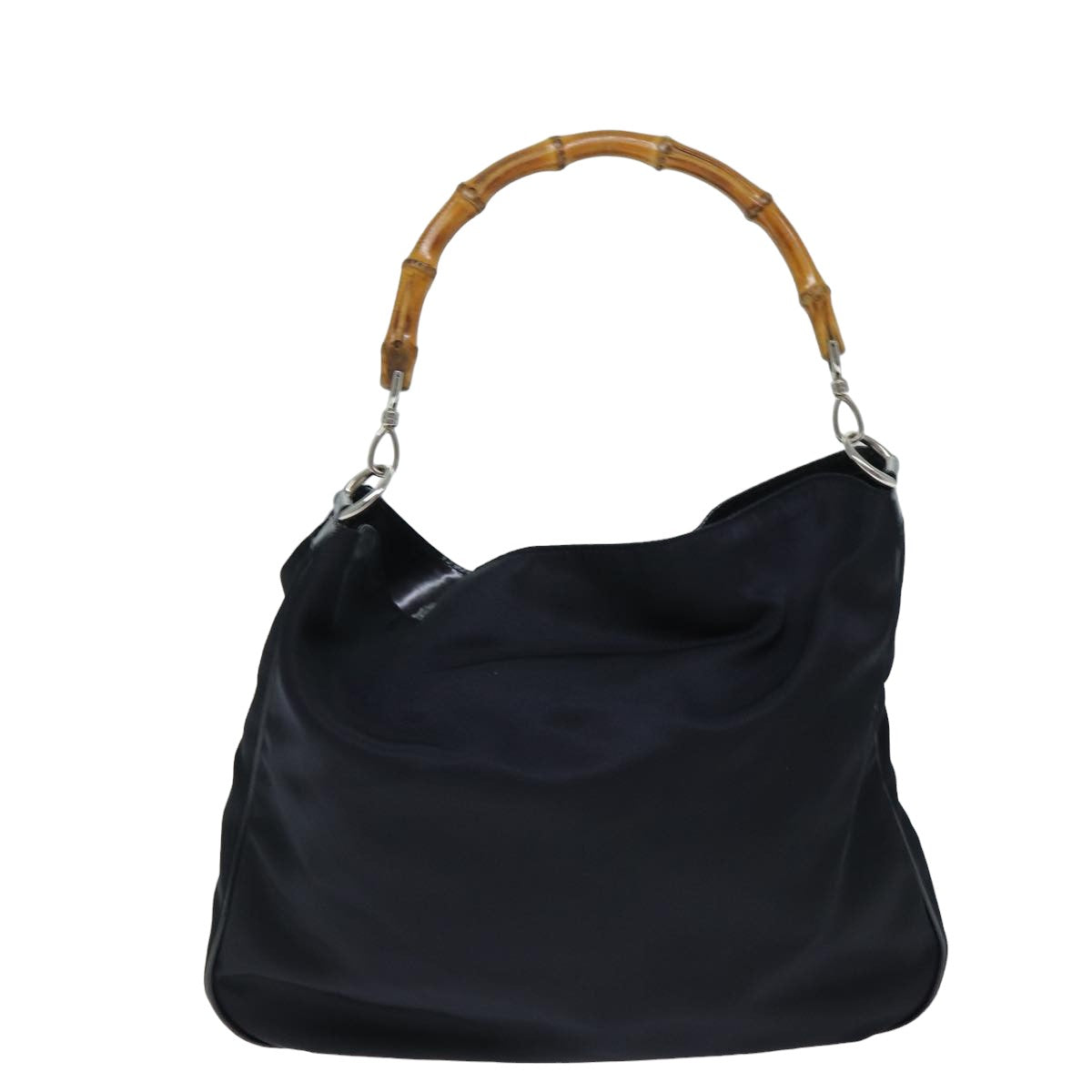 GUCCI Bamboo Hand Bag Nylon Black 001 2113 1577 74834
