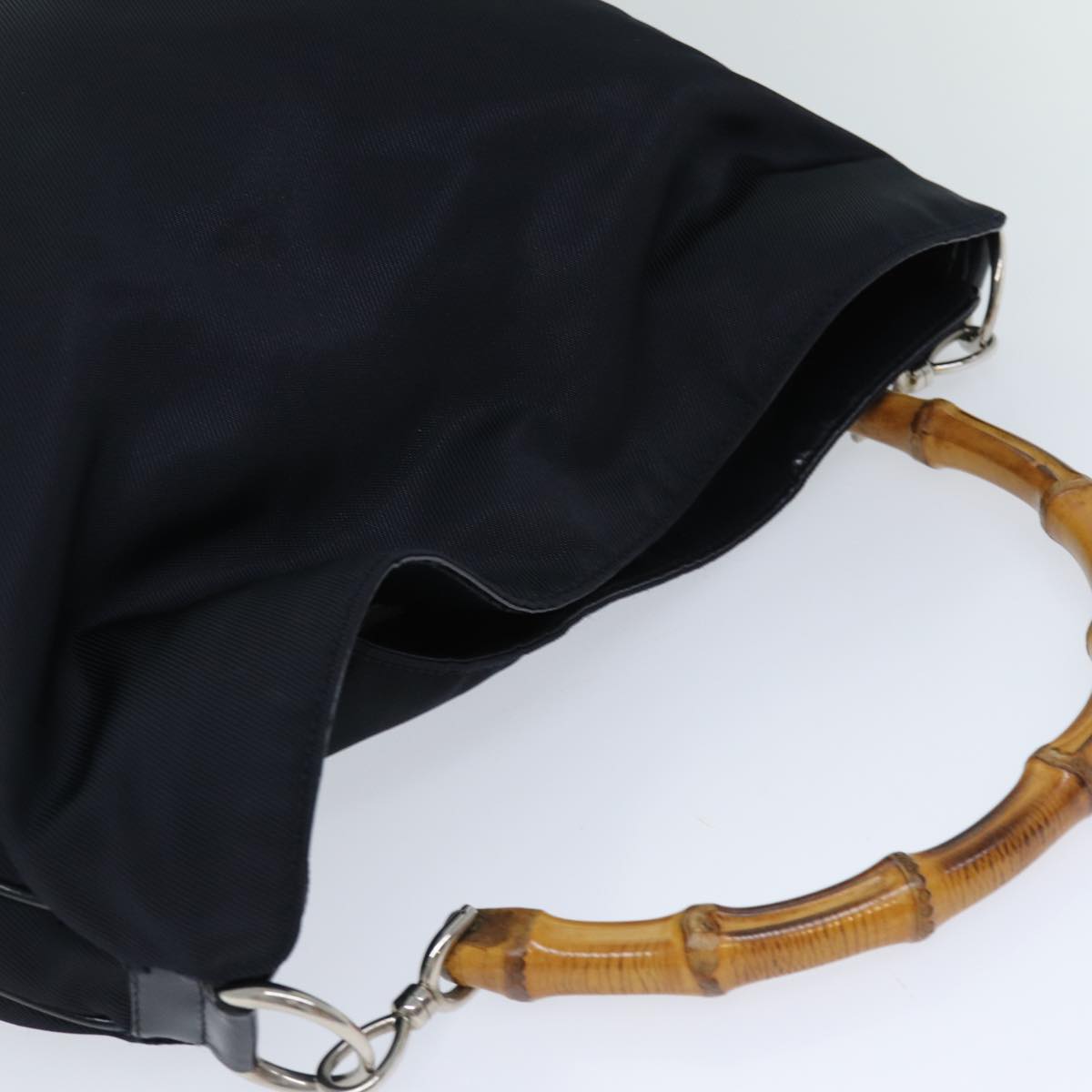 GUCCI Bamboo Hand Bag Nylon Black 001 2113 1577 74834