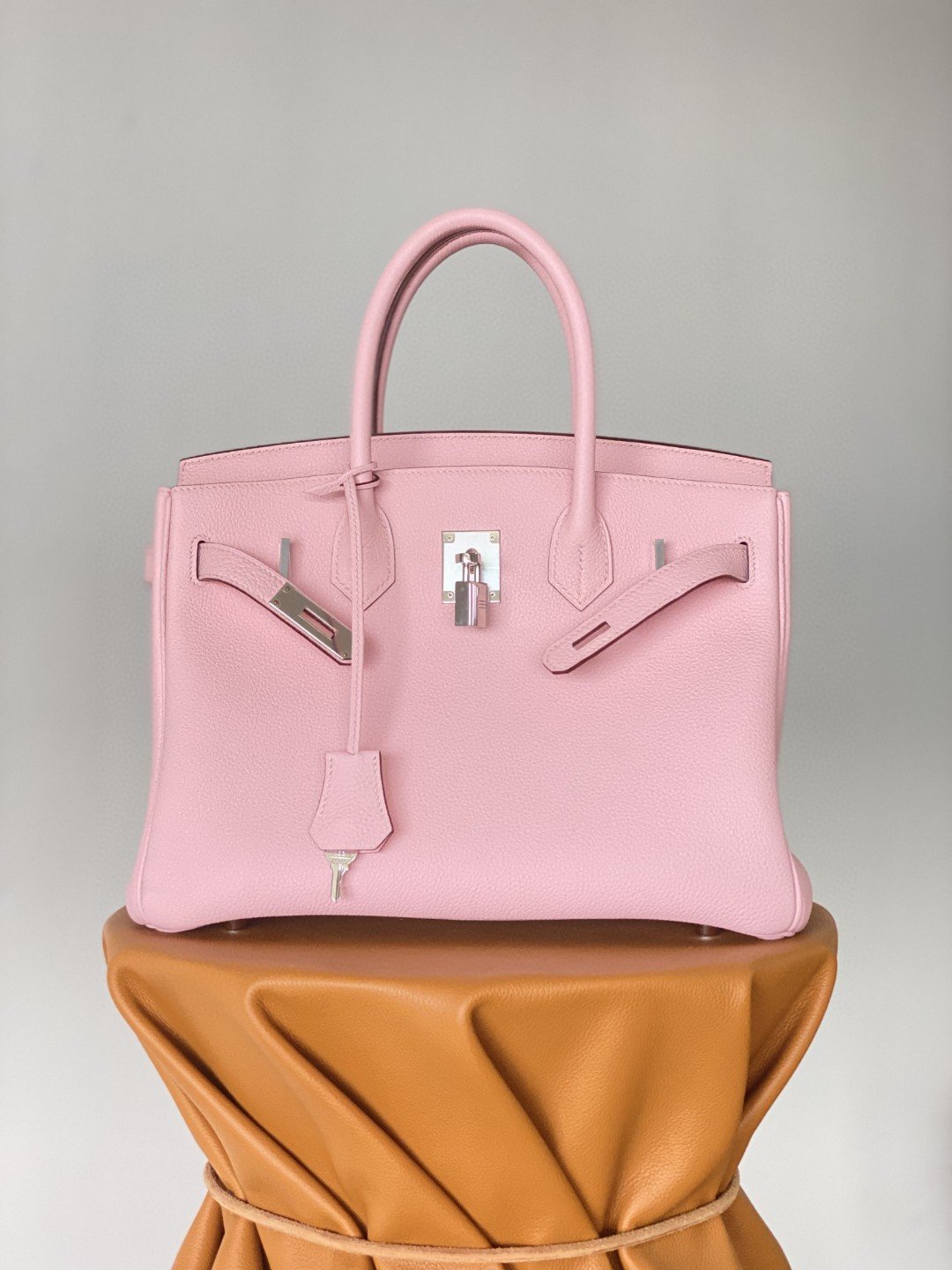 GLAMI Birkin Nata Swift Pink For Women Silver Toned Hardware 11.8in/30cm