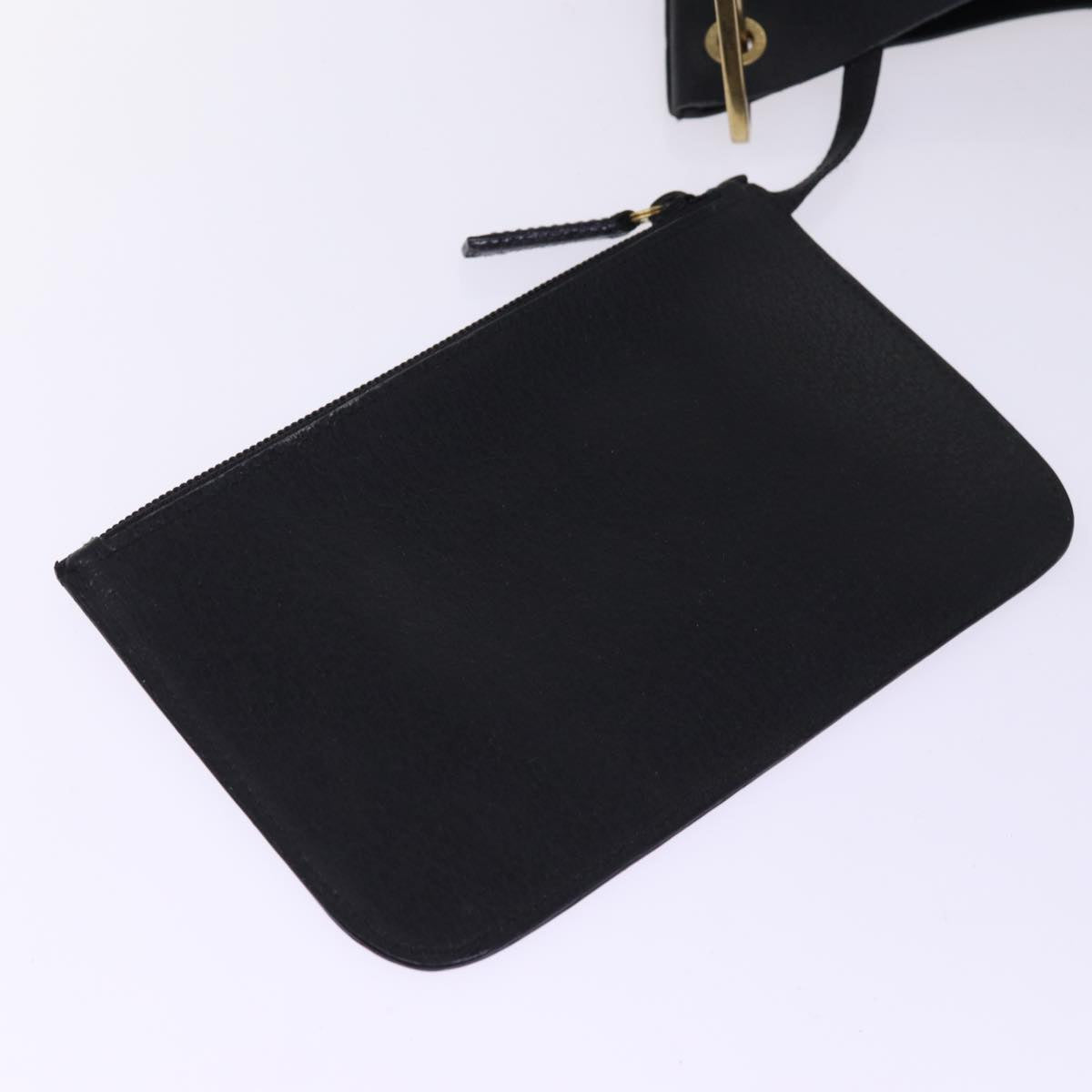 GUCCI Bamboo Hand Bag Leather Black 001 1013 1881 74861