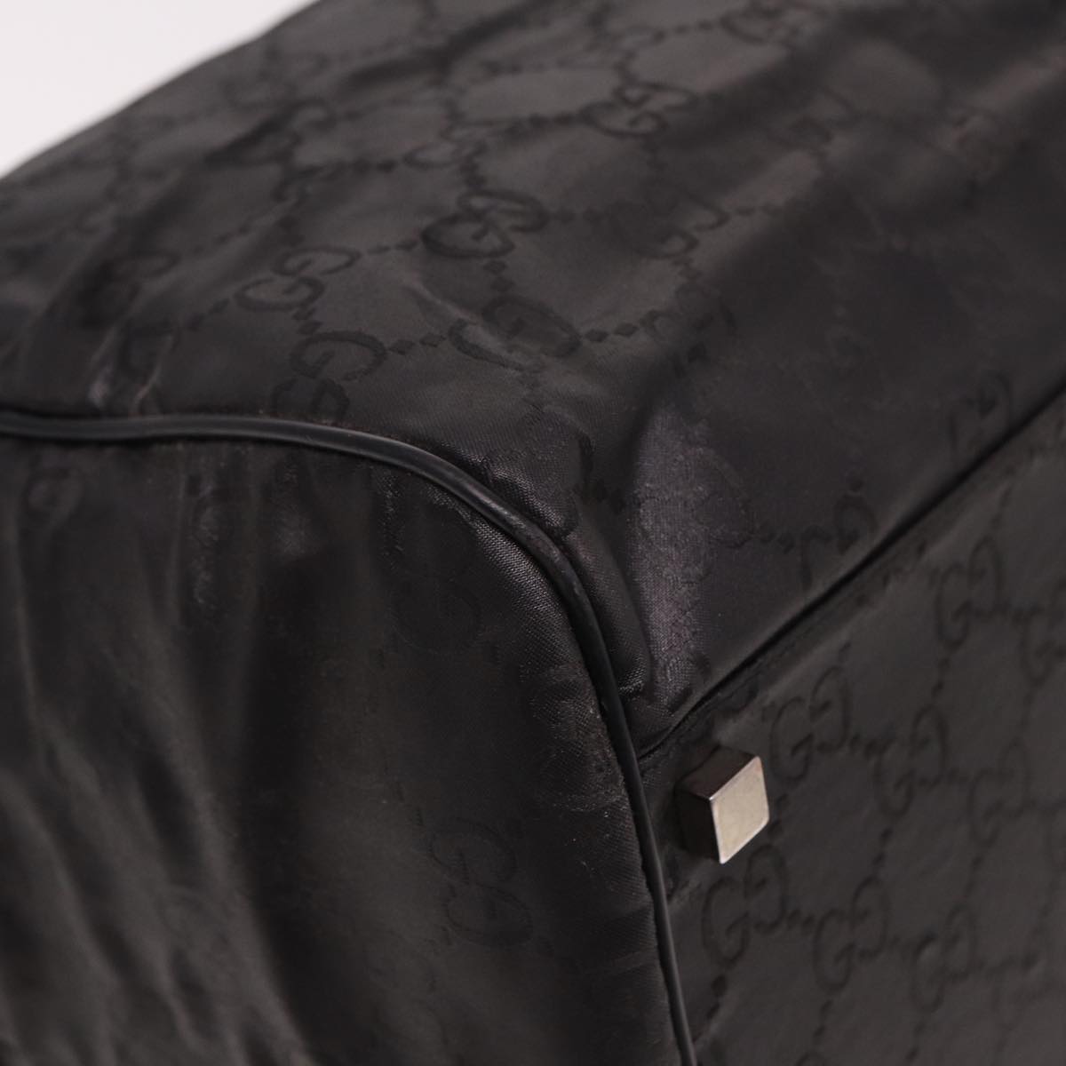 GUCCI GG Canvas Boston Bag Nylon Black 012 0383 74865