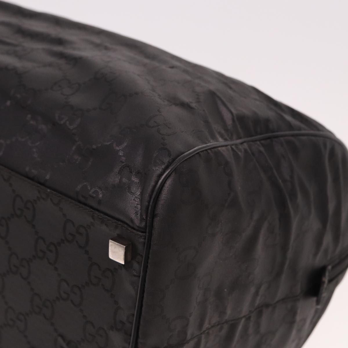 GUCCI GG Canvas Boston Bag Nylon Black 012 0383 74865