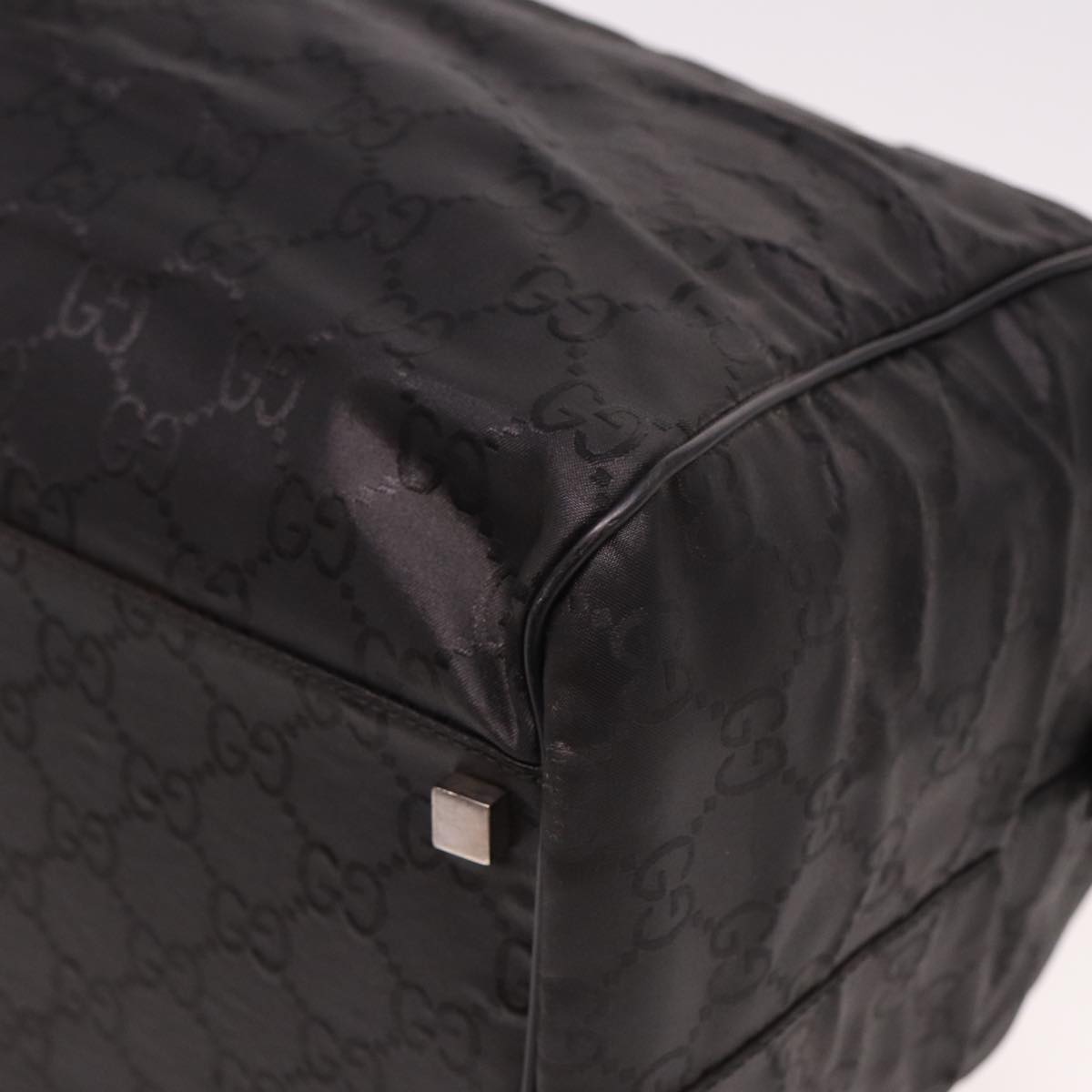 GUCCI GG Canvas Boston Bag Nylon Black 012 0383 74865
