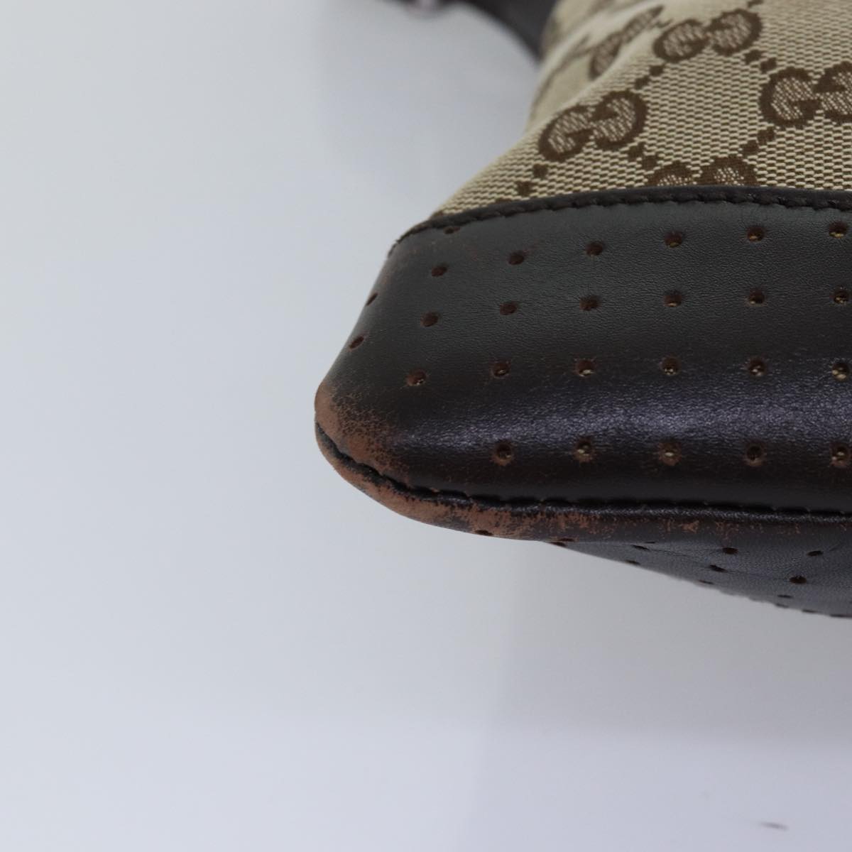 GUCCI GG Canvas Shoulder Bag Beige Brown 145857 74869