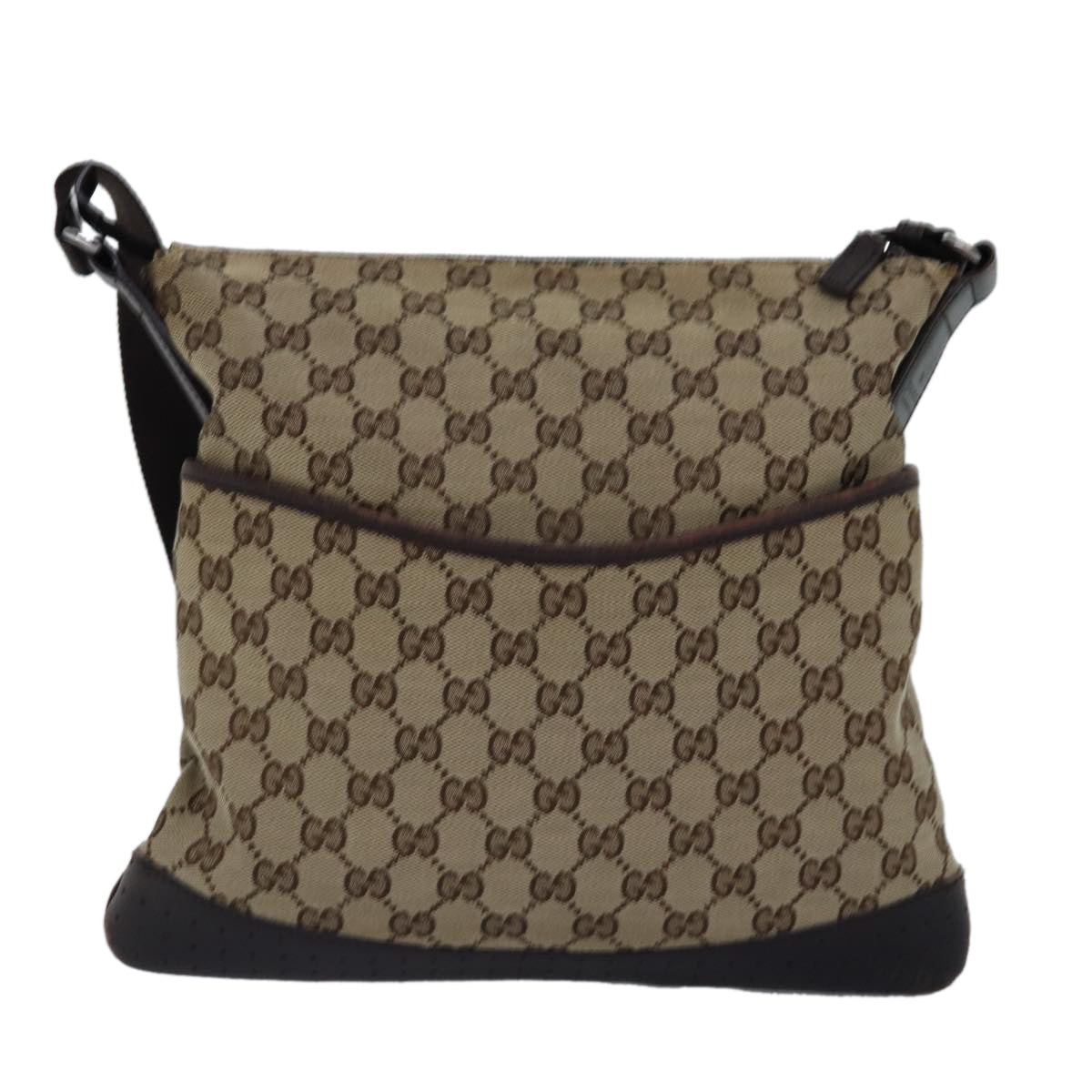 GUCCI GG Canvas Shoulder Bag Beige Brown 145857 74869