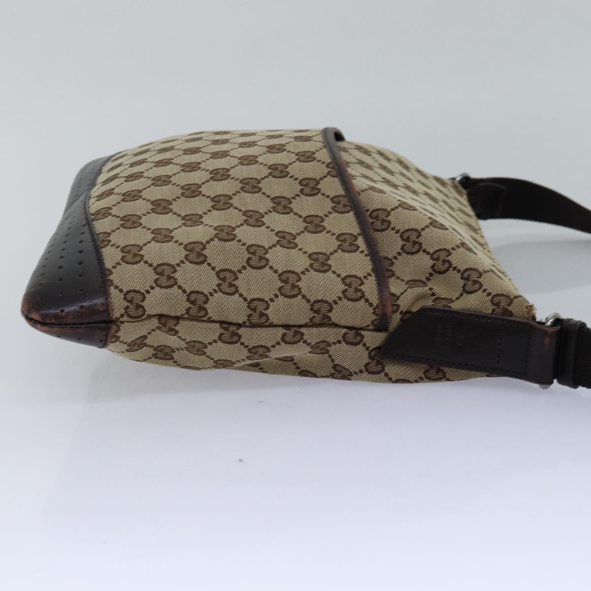 GUCCI GG Canvas Shoulder Bag Beige Brown 145857 74869