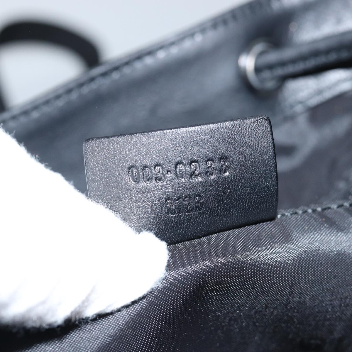 GUCCI Backpack Nylon Leather Black 003 0233 74876