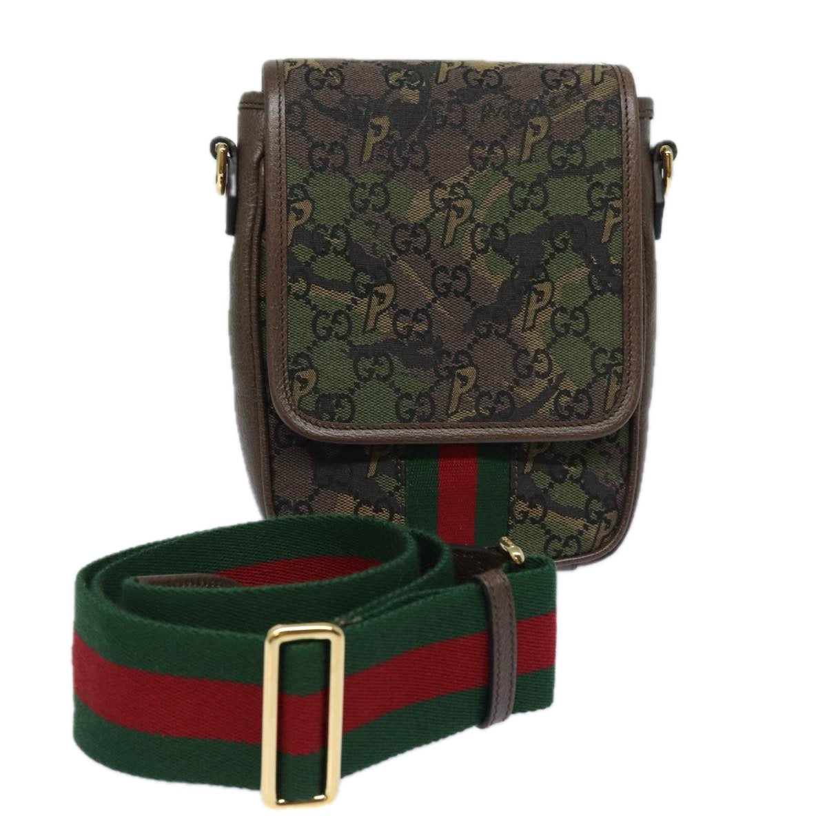 GUCCI GG Canvas Web Sherry Line GUCCIxPALACE Bag Camouflage 723142 74880S