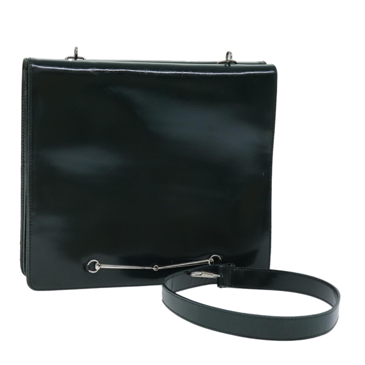 GUCCI Shoulder Bag patent Green 001 2684 1737 74976