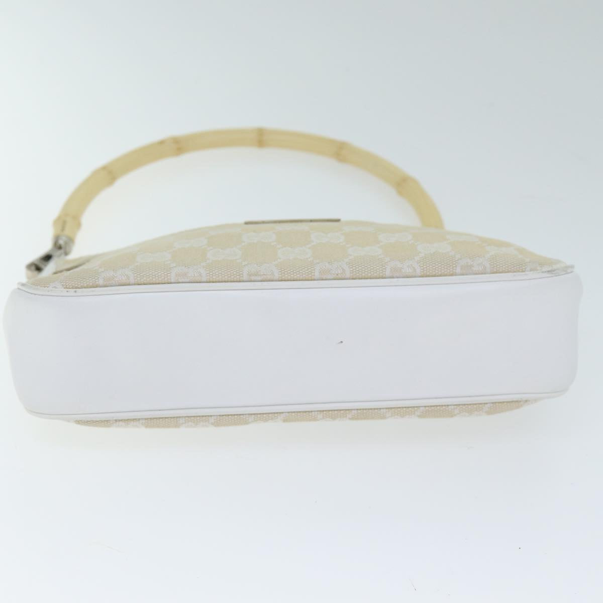 GUCCI Bamboo GG Canvas Hand Bag White 001 3870 74977